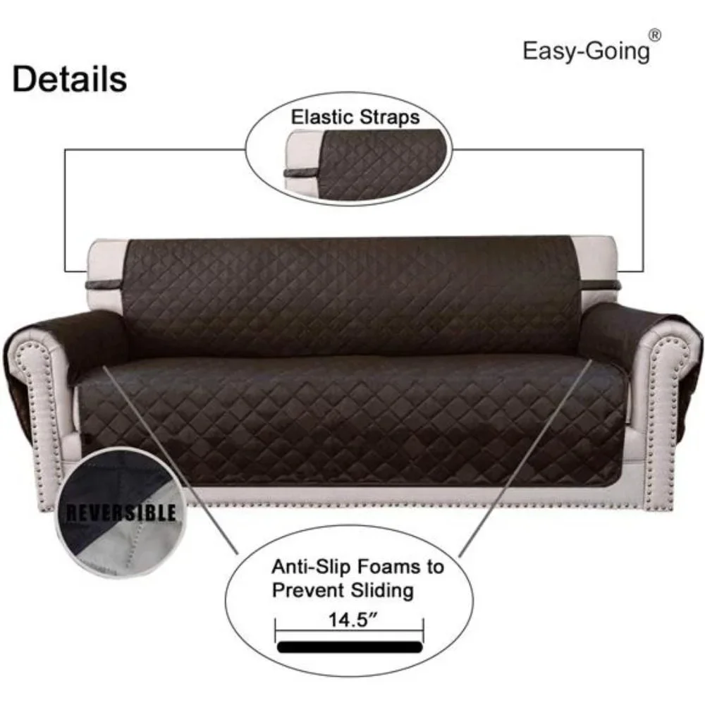 Reversible Couch Cover for 3 Cushion Couch Sofa Cover for Dogs Water Resistant